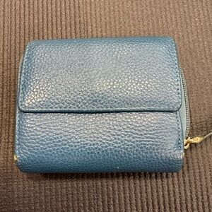 Vintage Vera Pelle Blue Leather colorblock multicolor Wallet